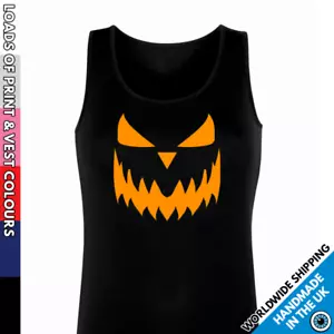 Gilet donna viso zucca • canotta ragazza divertente top festa abito regalo Halloween - Foto 1 di 6