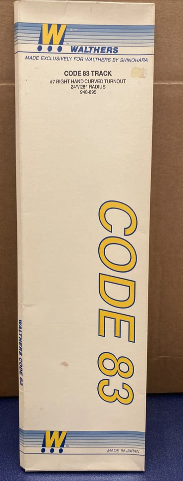 Walthers HO Code 83 #7 Right Hand Curved Turnout 948-895 24”/28” Radius Track - Image 1 of 1