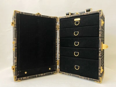 VINTAGE FENDI FF Selleria Zucca Print Jewelry Holder Trunk Case Luggage RARE - Image 1 of 4