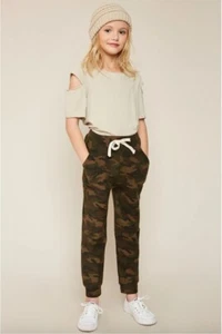 HAYDEN girls Distressed Camo Terry Joggers Size 13/14 - Picture 1 of 3