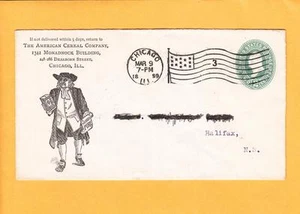 American Cereal Chicago Illustrated Quaker Ad 1899 Flag Cancel #3 PSE Canada e - Picture 1 of 1