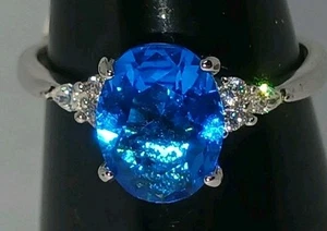 RBP2941 Lab-created Blue Zircon Sz6 - Picture 1 of 6