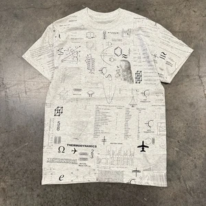 Vintage Y2K All Over Print Equations Science T Shirt Size L - Picture 1 of 6