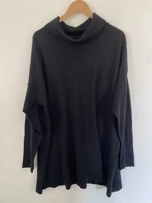Nueva túnica Eileen Fisher lana merino cuello alto negra talla 3XL Foto 1 de 4