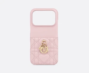 Auth N) DIOR Lady Dior IPHONE 17 Pro Case - Heart Cannage Lambskin JP Exclusive - Picture 1 of 7