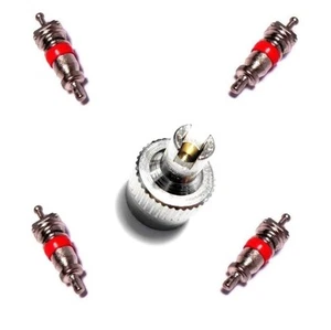 1x Ventilkappe MR-S + 4x Ventileinsätze,  Ventilschrauber für Reifenventile - Bild 1 von 1