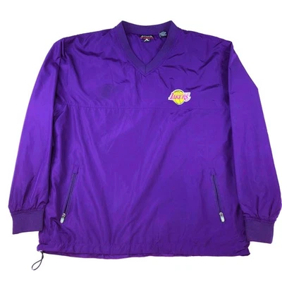 Chaqueta cortavientos pulóver vintage de Antigua Los Angeles Lakers NBA púrpura grande Foto 1 de 4