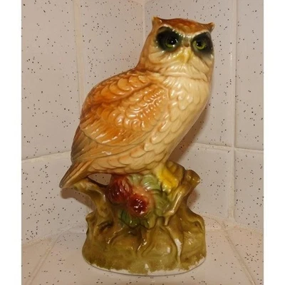 Vintage Ceramic Great Horned Owl Figurine 1960s kitsch retro mid century - Image 1 of 4