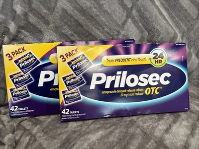 Lote de 2 comprimidos reductores de acidez estomacal frecuentes Prilosec OTC de 42 quilates cada uno. Exp: 12/26 Foto 1 de 4