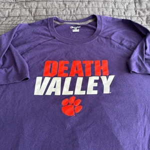 NWOT Champion NCAA Clemson Tigers Death Valley Purple Logo T-Shirt Mens XXL - Picture 1 of 9