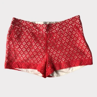 Pantalones Cortos Kensie Mujer 6 Naranja Rojo Encaje Algodón Rayón Nylon Cremallera Frontal  Foto 1 de 4