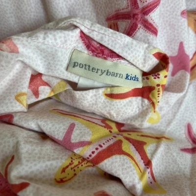 Pottery Barn Kids Bermuda Starfish Duvet Cover Twin Cotton Colorful 180 Thread - Image 1 of 4