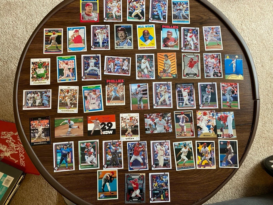 Lote de 50 cartões de beisebol Philadelphia Phillies Team MLB estrelas em massa novatos - Imagem 1 de 4