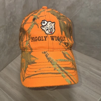 Gorra Piggly Wiggly Camuflada Correa Ajustable Roble Mossy Brillante Naranja Logo Foto 1 de 4