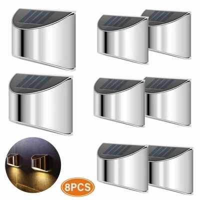 Moderne Solar LED Zaunleuchten Set  Garten Außenlampe Wandlampen - Bild 1 von 4