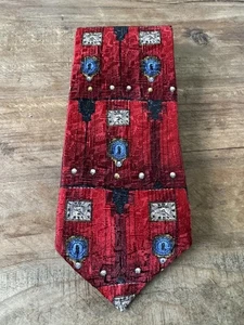 Relojes vintage Ermenegildo Zegna corbata seda rojo Italia hora años 90’s - Imagen 1 de 8