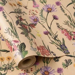 Wild Flower Wrapping Paper Roll for Women, 17 Inches x 32.8 Feet, Mini Roll, ... - Picture 1 of 7