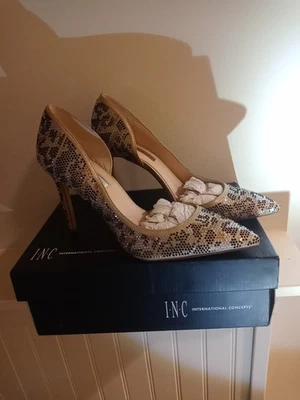 Zapatos de tacón alto INC Leapord Rinestone talla 8,5 M nuevos en caja Foto 1 de 4