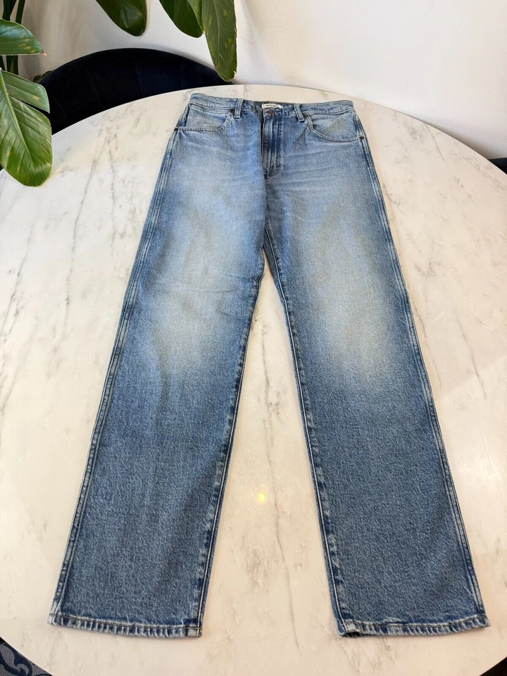 Wrangler - Sunset Mid Rise Straight Denim Jeans - Dirty Denim Blue W28 L32 - Image 1 of 4