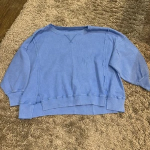 American Eagle Sweashirt Womens M Oversized This feels seriously lived in Blue - Picture 1 of 3