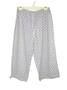 Pantalones de pijama capri grandes Dreams & Co para mujer algodón púrpura lavanda - Imagen 1 de 4
