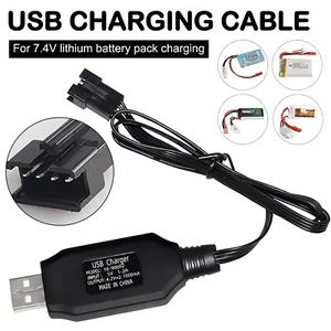 7.4V Charger SM-4P Li-ion Battery Electric RC Car USB Cable - Picture 1 of 13