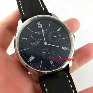 Reloj de pulsera Parnis 41 mm esfera negra reserva de energía movimiento automático 2522 - Imagen 1 de 1