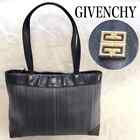 GIVENCHY 4G Logo Shoulder Tote Bag Black Gray PVC Leather