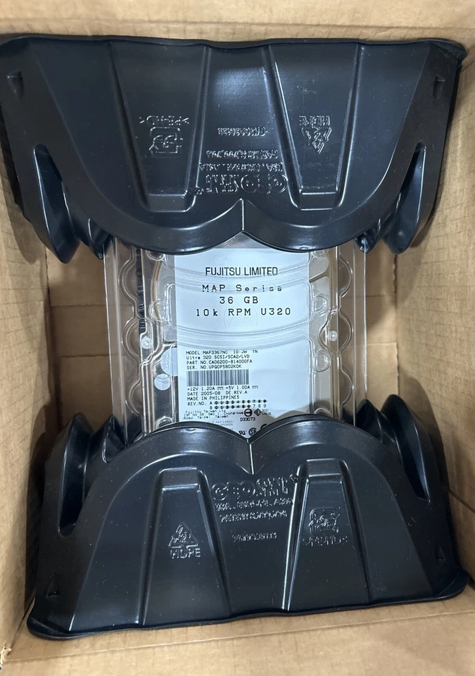 Fujitsu MAP3367NC Map Series 36GB 10K Ultra 320 SCSI/SCA2/LVD Drive New Old Stck - Image 1 of 4