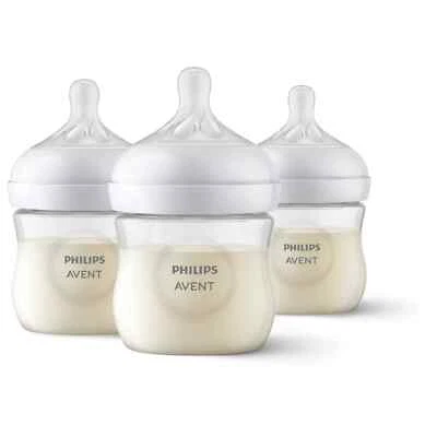 Philips Avent 4oz, 1m+, 天然乳头 3 件装 — 第 1/4 张图片