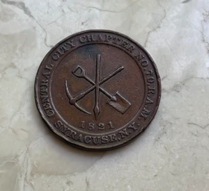 Syracuse New York NY Central City Chapter No 70 Mason Masonic Penny Token - #2 - Picture 1 of 2