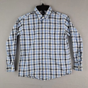 Gap Kids Youth Medium Blue Plaid Long Sleeve Button Down Shirt Boys - Picture 1 of 13