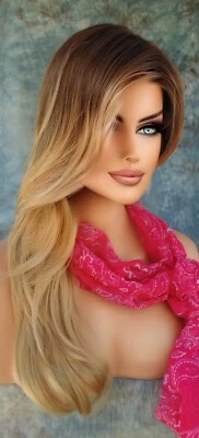 ANGELICA | PELUCA ROP NORIKO | COLOR RUBIO PLÁTANO SPLIT-LR | LARGA SEXY LINDA NUEVA -1 Foto 1 de 4