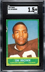 Tarjeta de fútbol americano 1963 Topps #14 Jim Brown SGC 1,5 Cleveland Browns HOF - Imagen 1 de 2