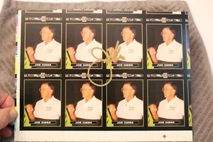JOE GIBBS SIGNED SHEET OF BIO CARDS SIGNED IN GOLD ON FRONT 8 X 11 NASCAR - Picture 1 of 2