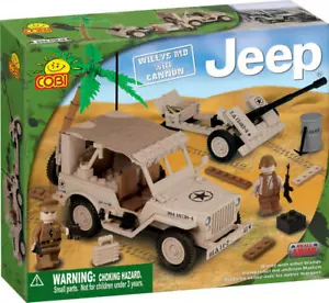 COBI MILITAR Jeep - Willys M38 con cañón juego de construcción 24181 NUEVO retirado - Imagen 1 de 3
