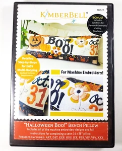 Kimberbell Halloween Boo Bench Pillow Machine Embroidery CD-Rom KD527 - Picture 1 of 3