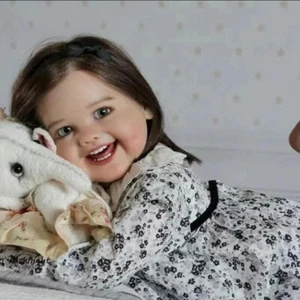 30 Zoll handgefertigte Reborn Baby Puppe mit handbewurzeltem Haar Stoffkörper Kleinkind Mädchen Geschenk - Bild 1 von 6