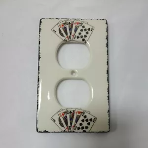 Porcelain Ceramic Outlet Cover Playing Cards Game room POKER - Picture 1 of 7