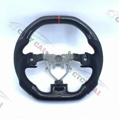 Custom Glossy Real Carbon Fiber Steering Wheel For Subaru WRX/STI 2008-2014 - Image 1 of 4