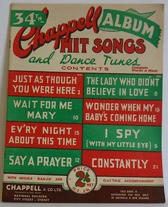 vintage music book Chappell 34th Album complete words and song dance Australian - Picture 1 of 3