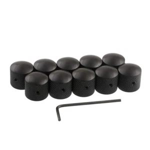 10pcs Metal Chrome Dome Knob Volume Tone Screw Type Electric Guitar Black - Picture 1 of 6