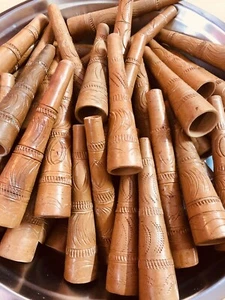 5 Pc BIG 4.5-5" Handmade Clay Chilam Chillam Chillum Smoking Pipe Terracotta F/S - Picture 1 of 9