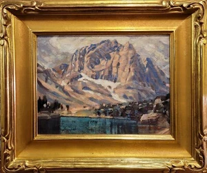 Pintura al óleo impresionista de California de Edgar Payne -Lago en las Sierras-1920 - Imagen 1 de 8