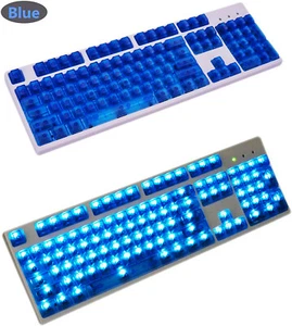 104 Keys Blank Non Printed Transparent Keycaps ANSI OEM for Mechanical Keyboard - Picture 1 of 18