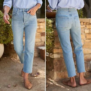 NWOT FRANK & EILEEN MONAGHAN Mom Jean Size 25 Blue Denim High Waist Straight Leg - Picture 1 of 18