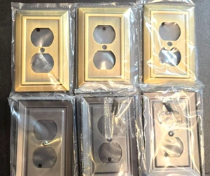 6 Packs Outlet Duplex Wall Plate Cover Metal Electrical #238 - Picture 1 of 4