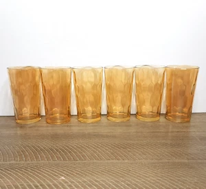 Juego de 6 vasos bonitos Jeanette remolino caléndula carnaval iridiscentes - Imagen 1 de 9