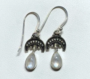 Orecchini in argento sterling 925 pietra di luna arcobaleno gioielli JY1554 - Foto 1 di 1