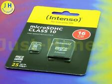 1 Stk. x Micro SD Intenso SDHC 16Gb Classe10 mit SD Adapter #A4563